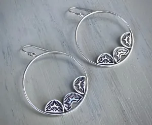 Hand Stamped Sunrise Hoops