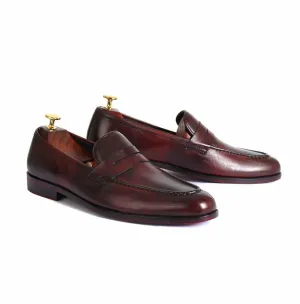 Handmade Classic Brown Leather Loafer Moccasins for Men