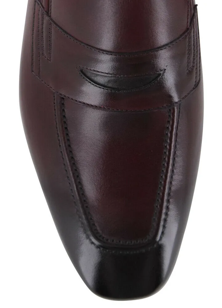 Handmade Maroon Leather Moccasins for Men