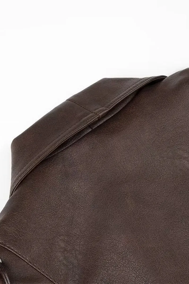 HCT1038 Laced Leather Wrap Jacket Outerwear