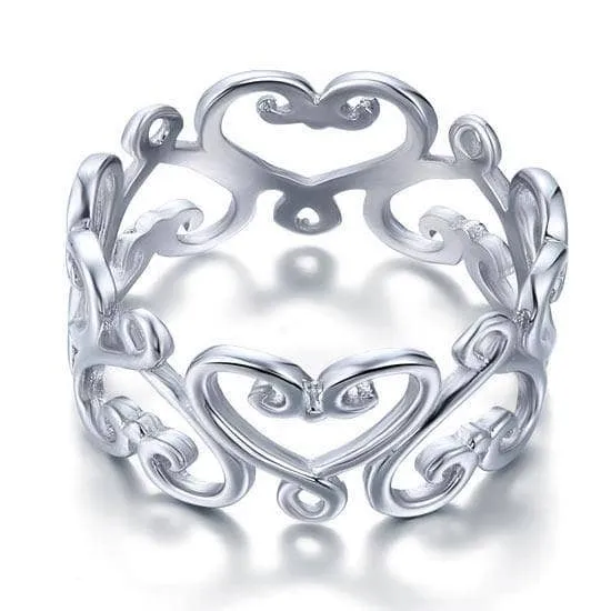 Heart Ring Band Wedding Band Jewelry