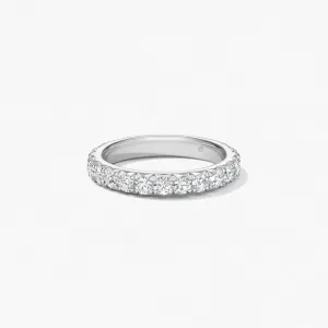 Hearts On Fire Platinum Vela French Cut Pavé Round Diamond Band