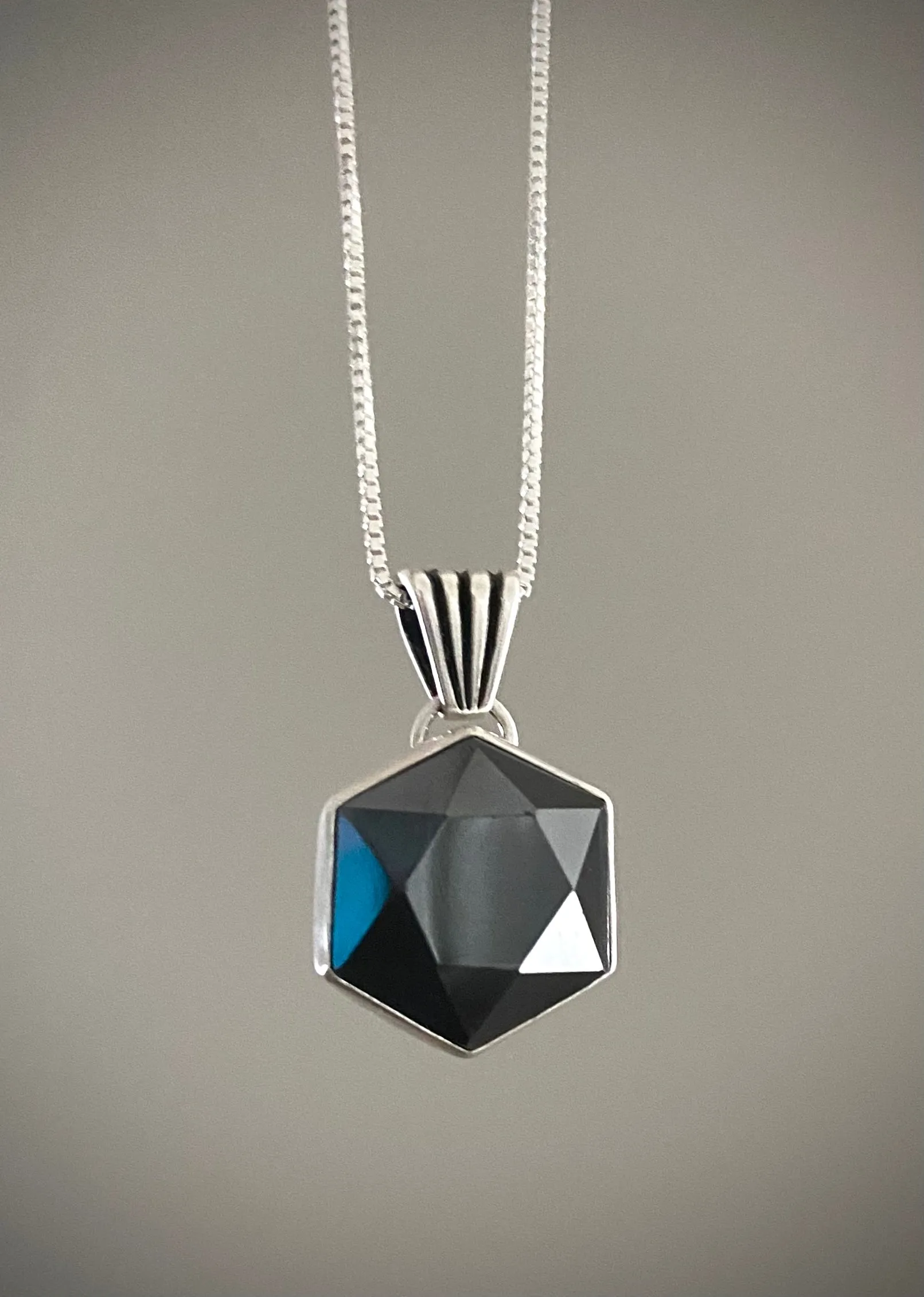 Hematite Hexagon Pendant