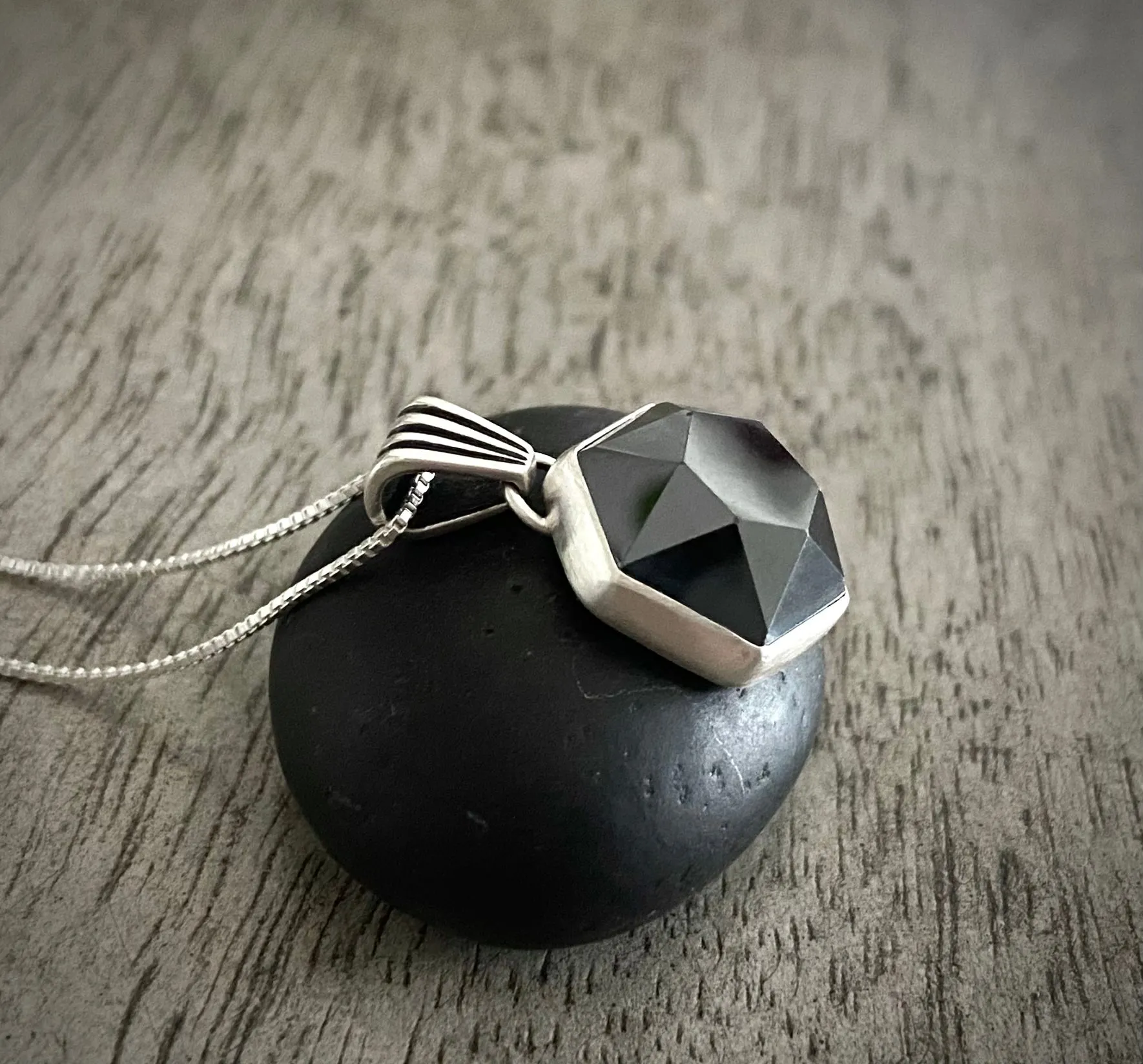 Hematite Hexagon Pendant