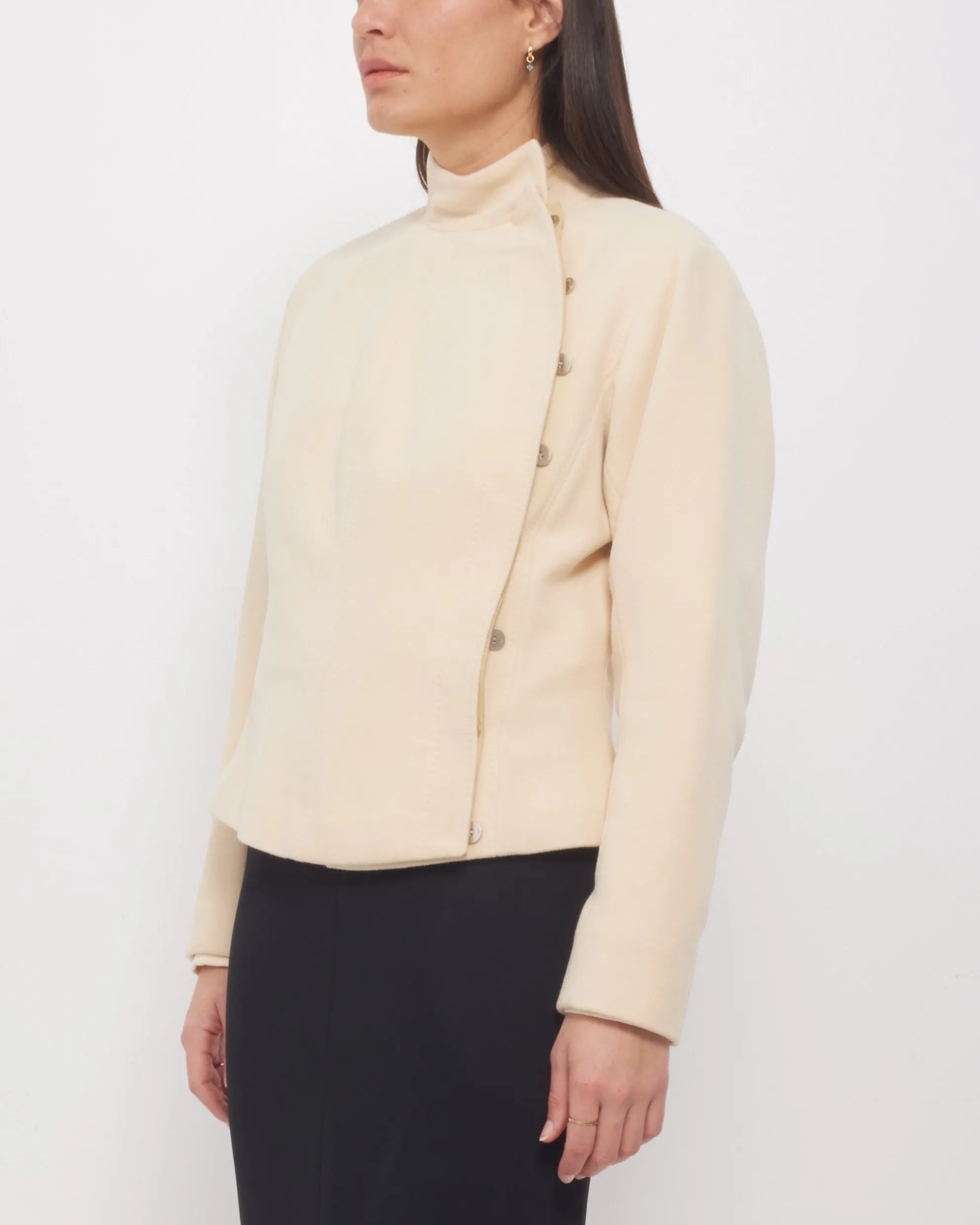 Hermès Cream Cashmere/Leather Jacket - 40