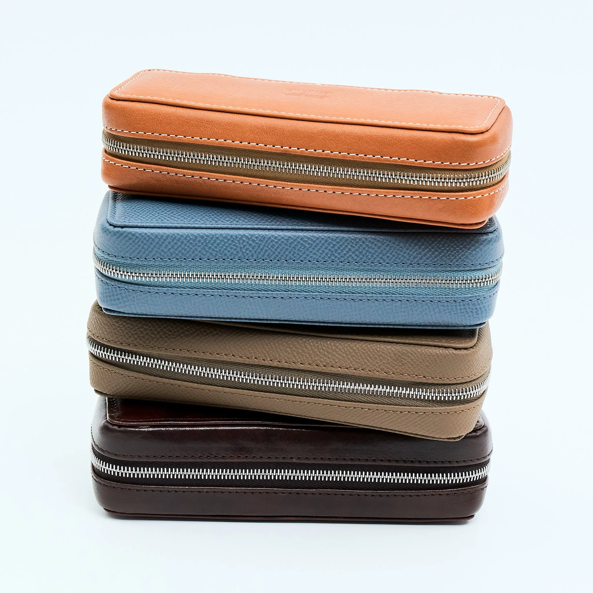 HONEY TAN DUO POUCH FOR TWO WATCHES