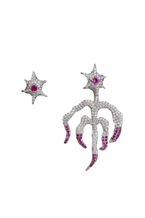 HOT PINK STARBURST MIX EARRING
