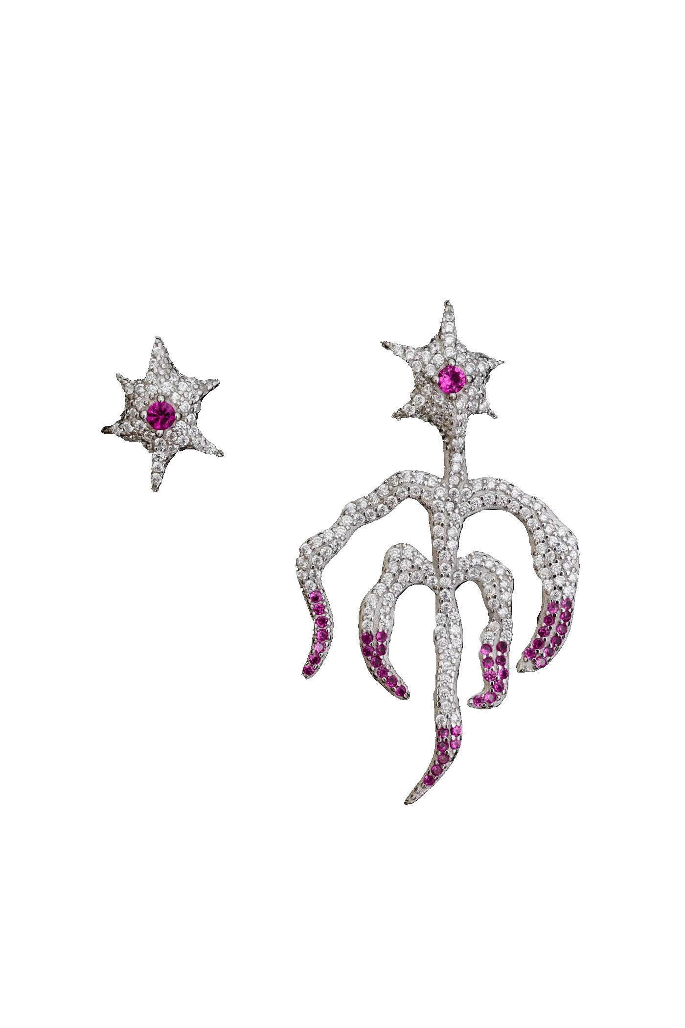 HOT PINK STARBURST MIX EARRING