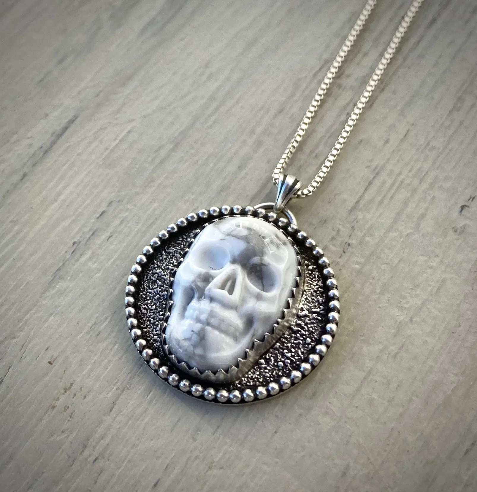 Howlite Skull Shadowbox