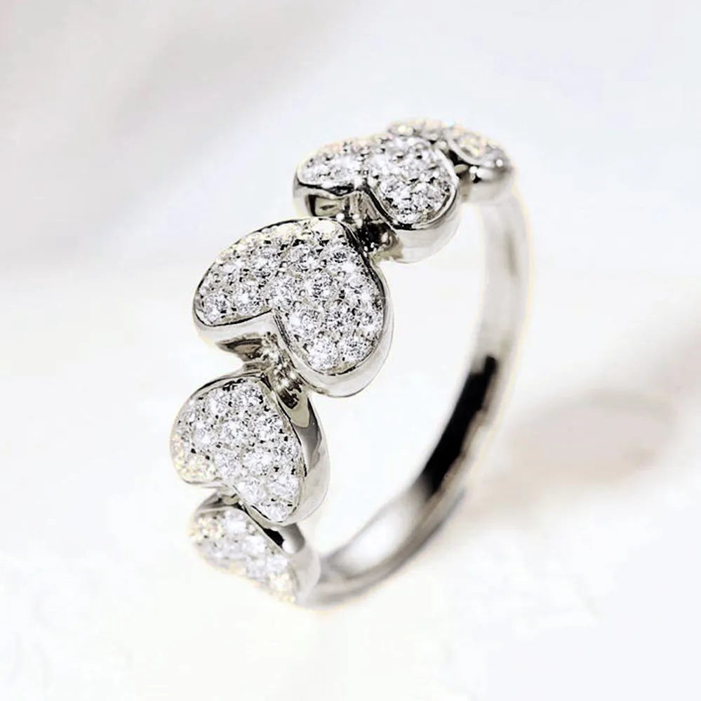HX Diamond Love Hearts Ring