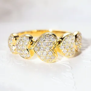 HX Diamond Love Hearts Ring