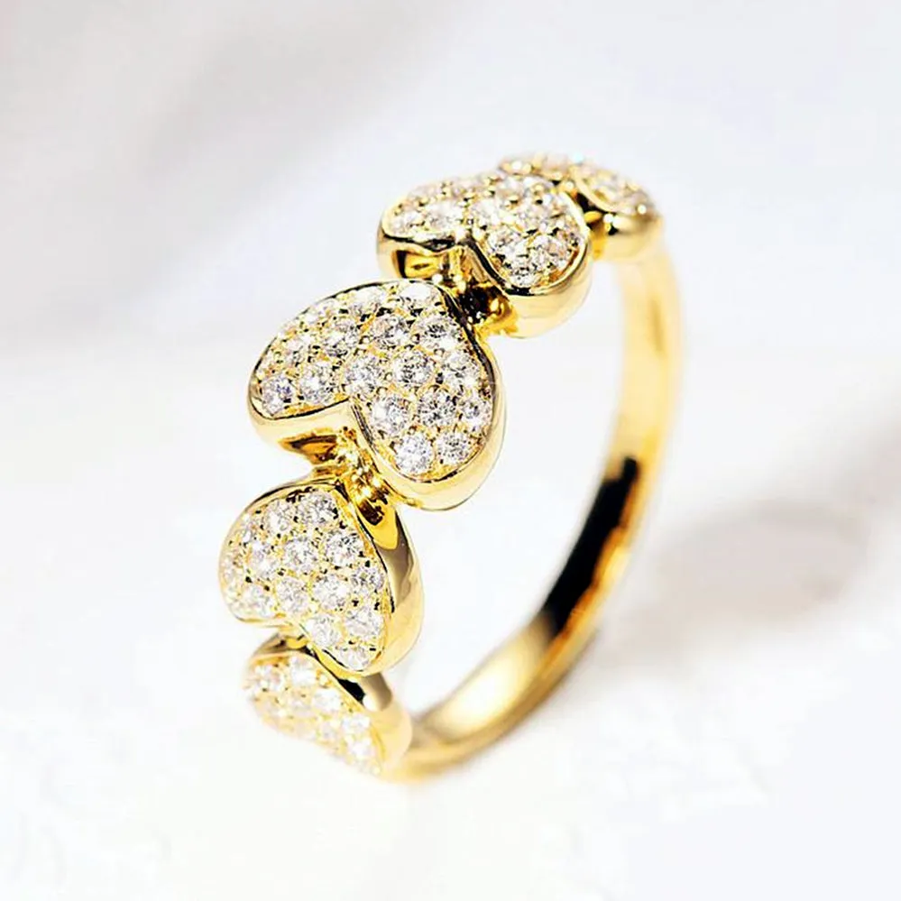 HX Diamond Love Hearts Ring