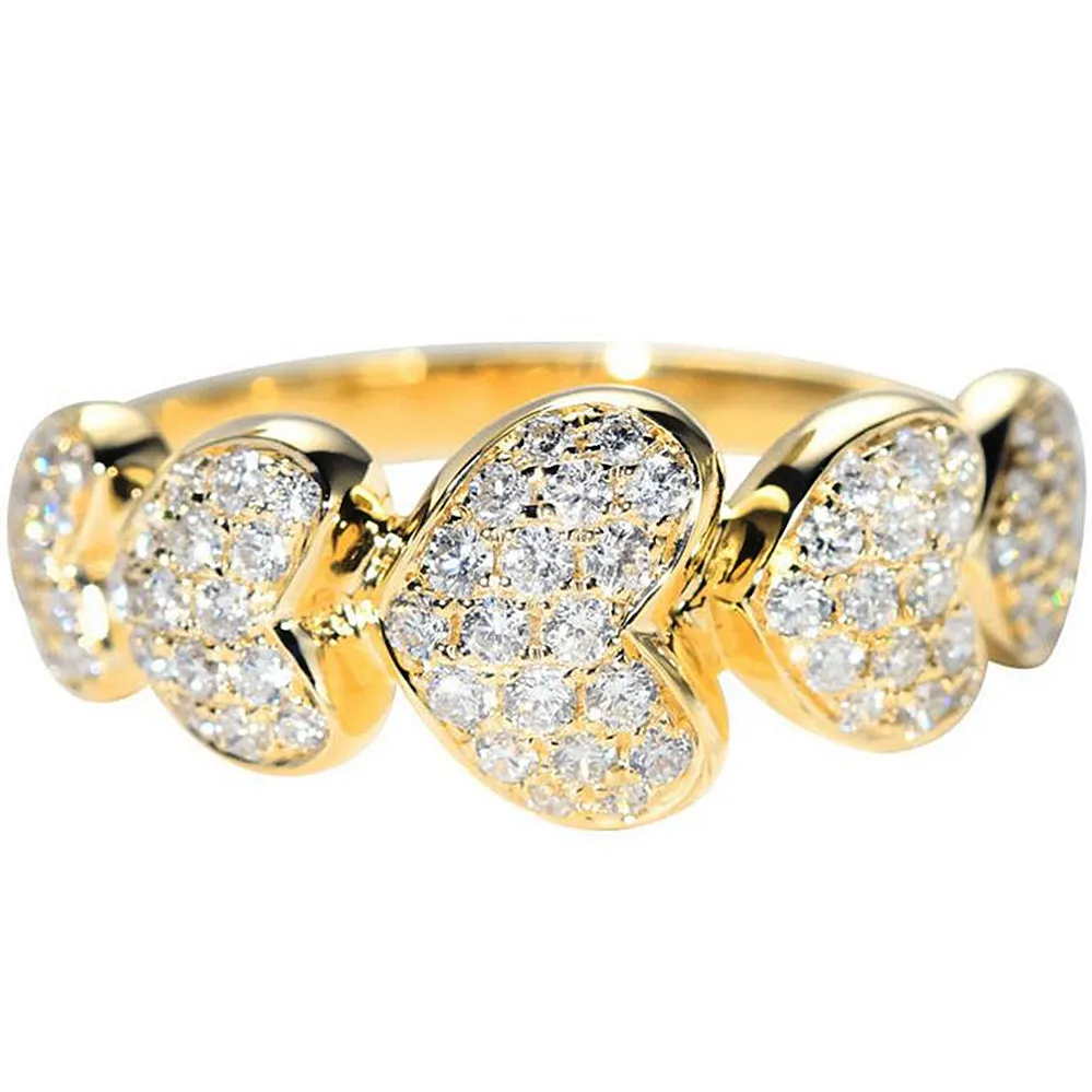 HX Diamond Love Hearts Ring
