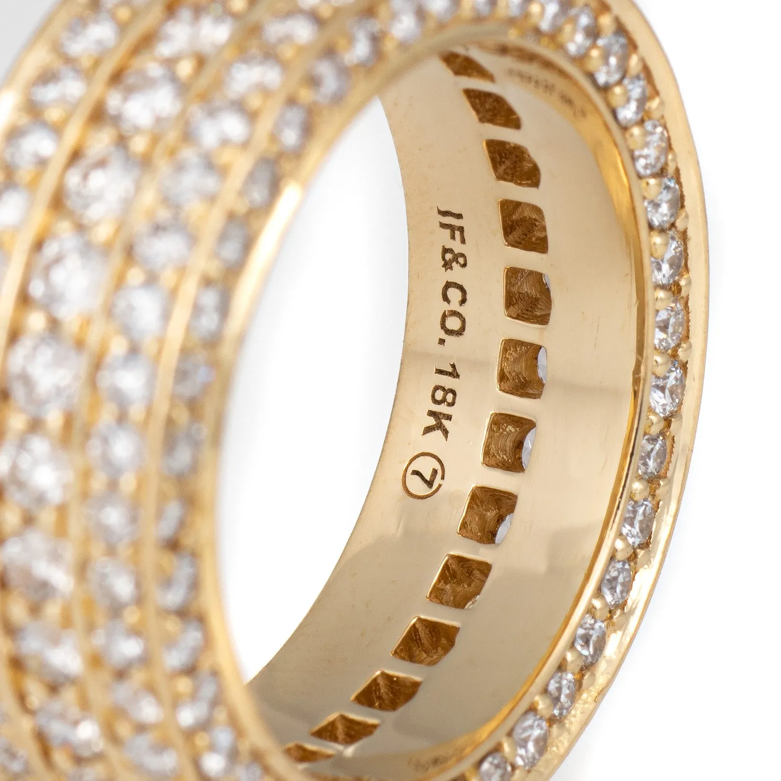 IF & Co Massimo 1 Row Diamond Eternity Ring 7 Estate 18k Gold Ben Baller Jewelry