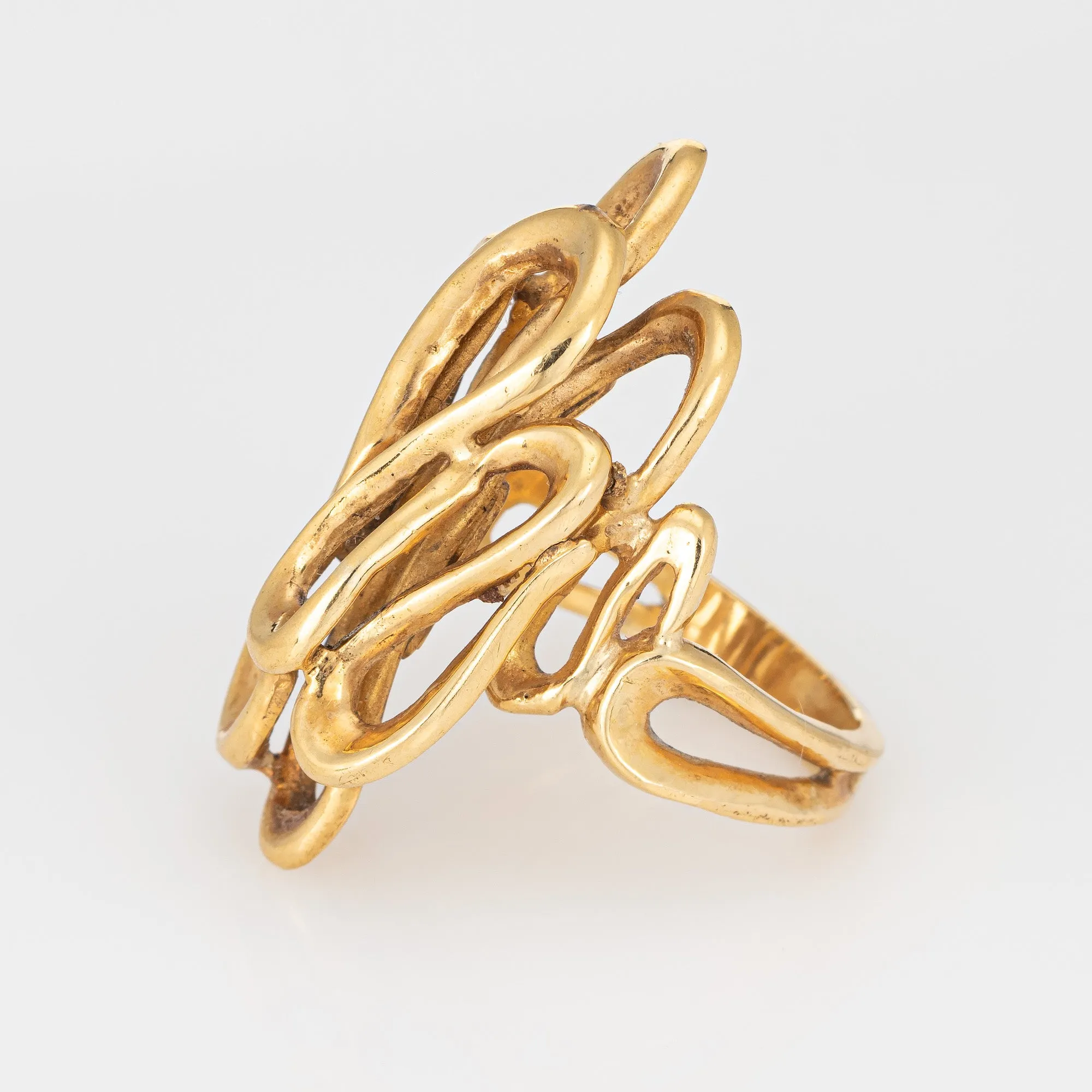 Ilias Lalaounis Ripples Ring Vintage 18k Yellow Gold Sz 6.75 Signed Fine Jewelry