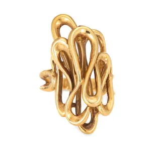 Ilias Lalaounis Ripples Ring Vintage 18k Yellow Gold Sz 6.75 Signed Fine Jewelry
