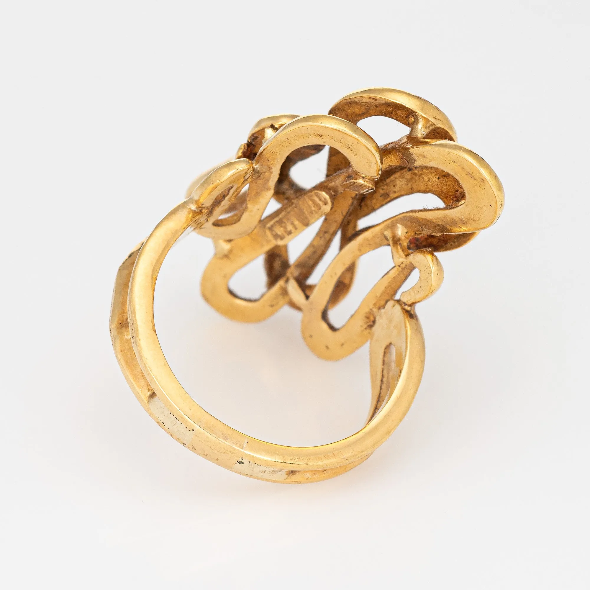 Ilias Lalaounis Ripples Ring Vintage 18k Yellow Gold Sz 6.75 Signed Fine Jewelry