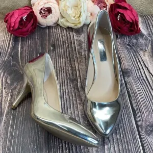 Inc Pale Silver Zitah Pointed Toe Classic Pumps 8.5M