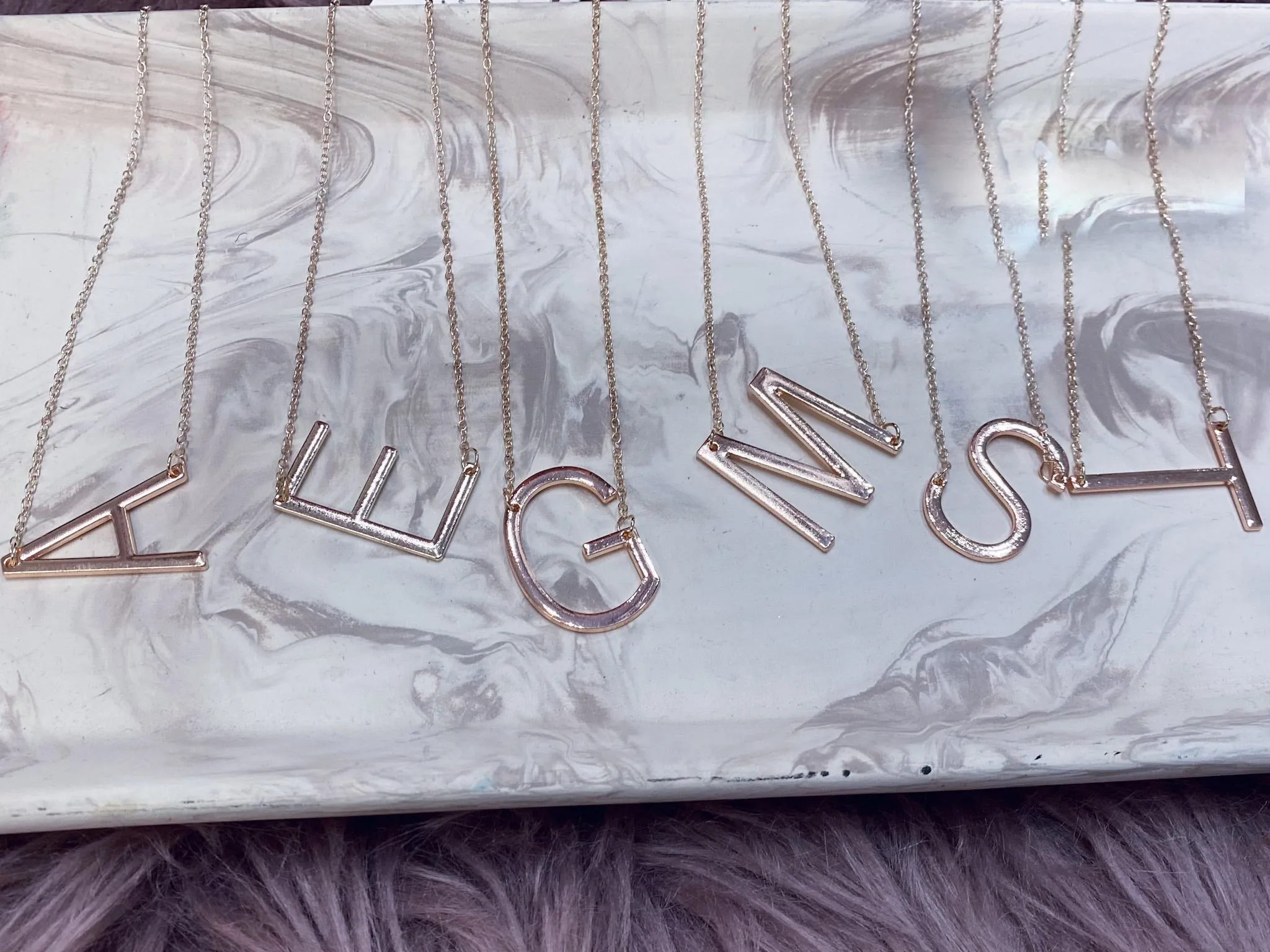 Initial Necklaces: Rose Gold