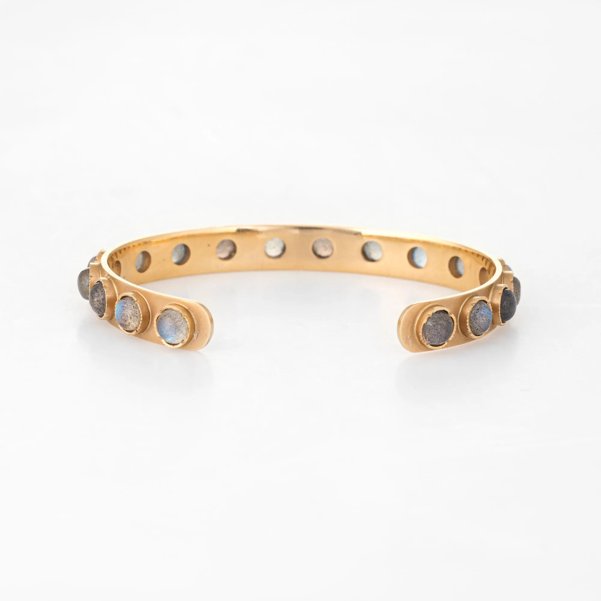 Irene Neuwirth Labradorite Bracelet Cuff Estate 18k Yellow Gold Fine Jewelry