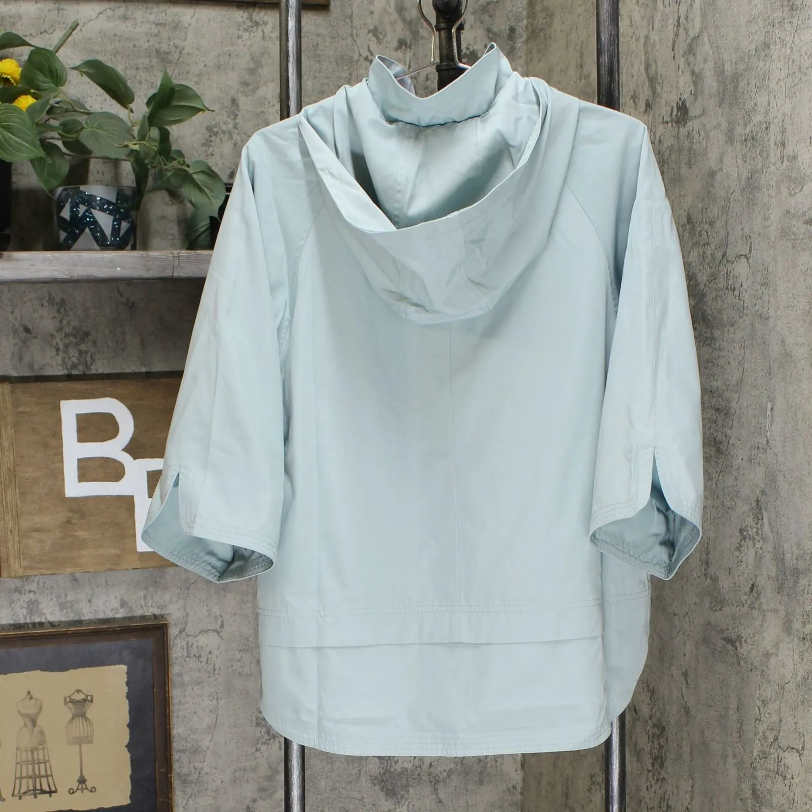 Isaac Mizrahi Live! Women's SOHO 3/4 Sleeve Hooded Rain Jacket