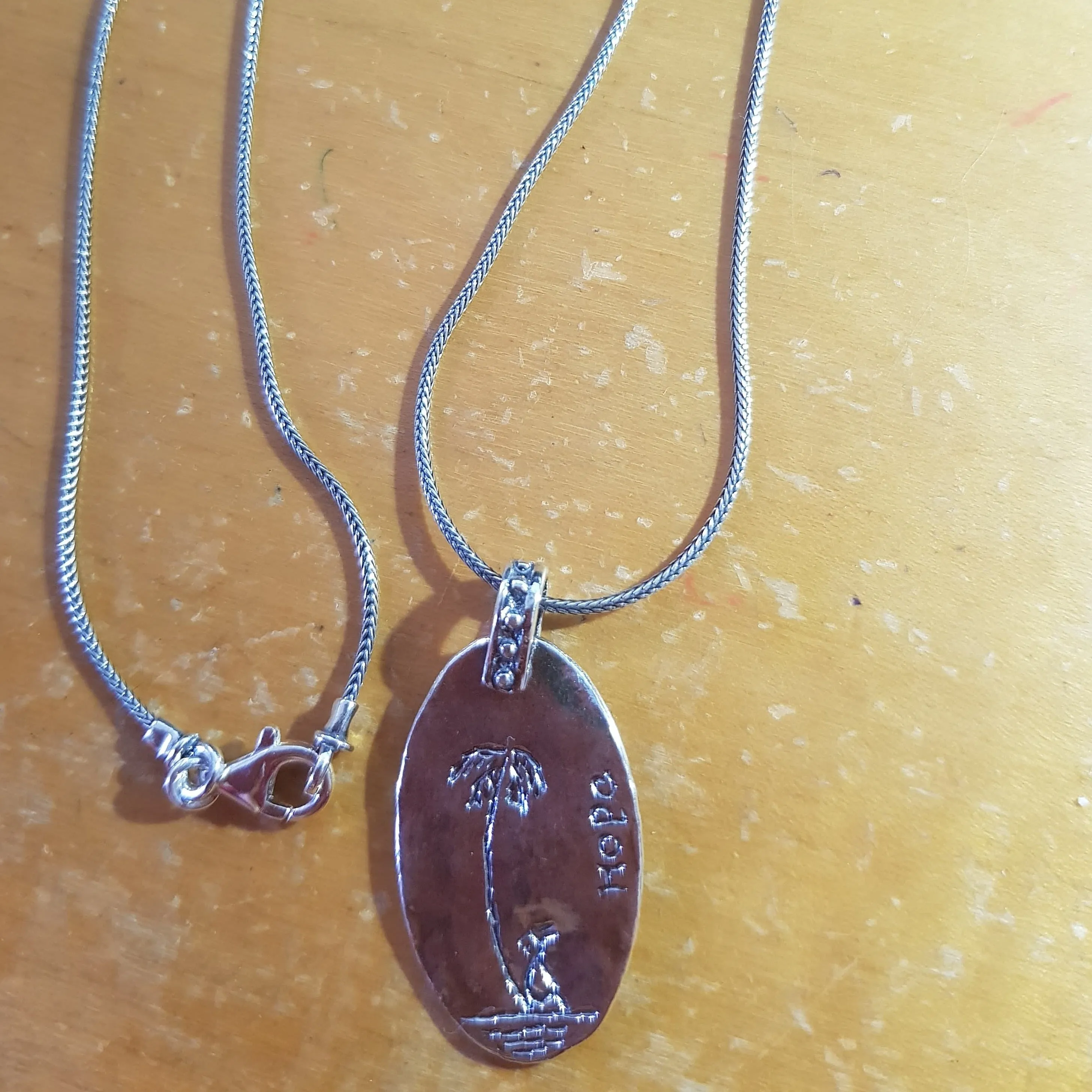 Israeli Jewelry Silver necklace for woman HOPE silver necklace