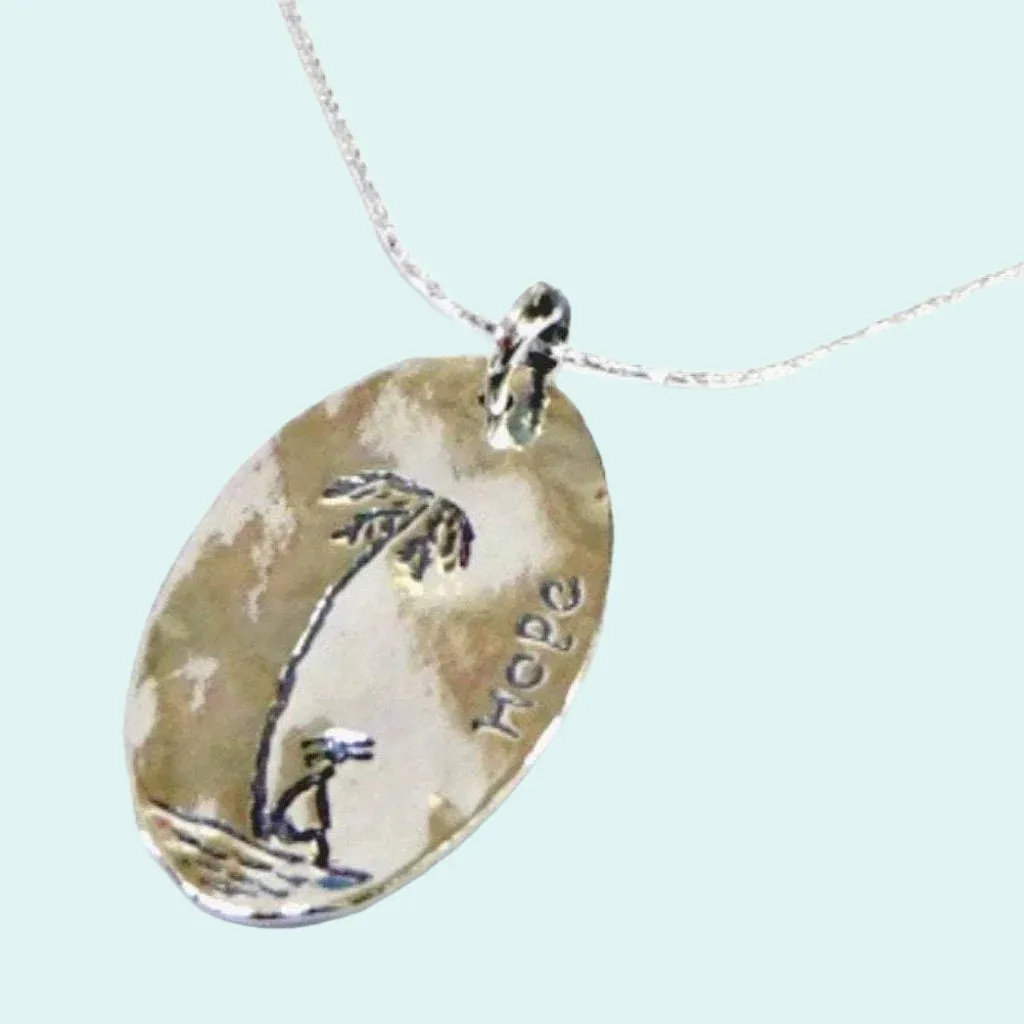 Israeli Jewelry Silver necklace for woman HOPE silver necklace