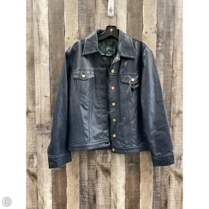 Jacket Leather By Ralph Lauren In Navy, Size: M