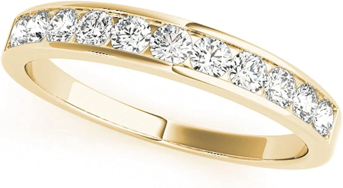 JewelMore 1/4ct TDW 14k Diamond Anniversary Band (H-I, I2-I3) White Gold, Yellow Gold & Rose Gold