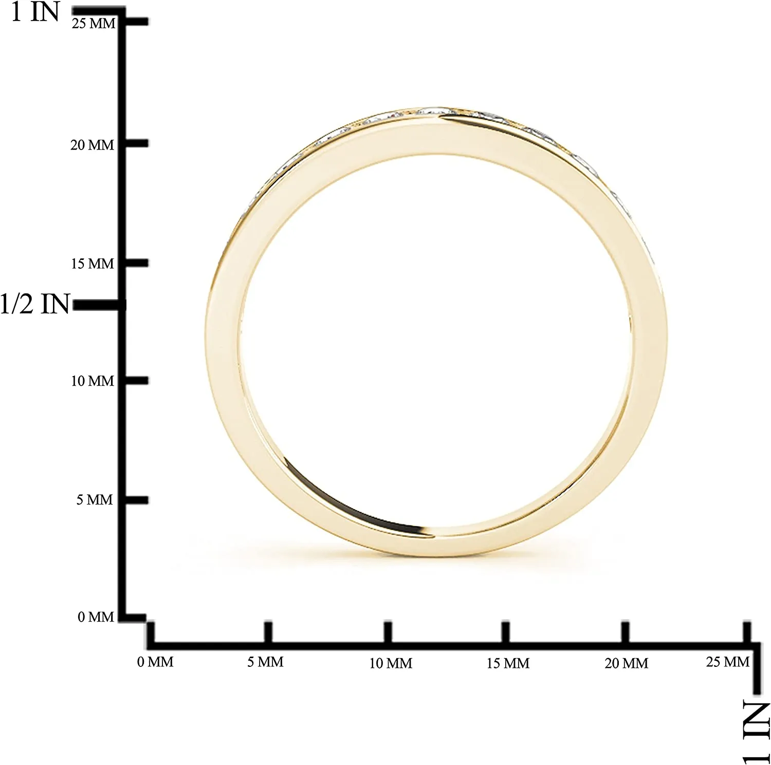 JewelMore 1/4ct TDW 14k Diamond Anniversary Band (H-I, I2-I3) White Gold, Yellow Gold & Rose Gold