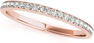 JewelMore 14k Gold Natural Round Diamond Ladies Wedding Anniversary Stackable Ring (1/4 Carat)