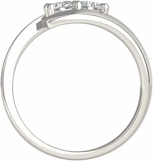JewelMore Two-Stone Forever Us Ring 1/8 ct tw Diamonds 14K White Gold
