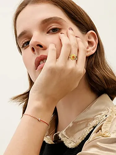 Jewenova Sunflower Spinner Ring