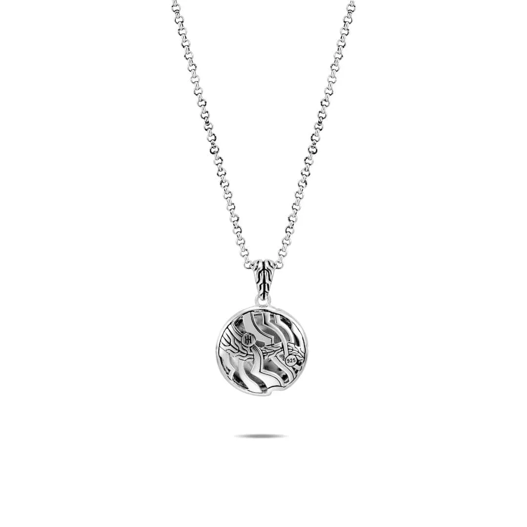 John Hardy Silver and Diamond Lahar Pendant Necklace