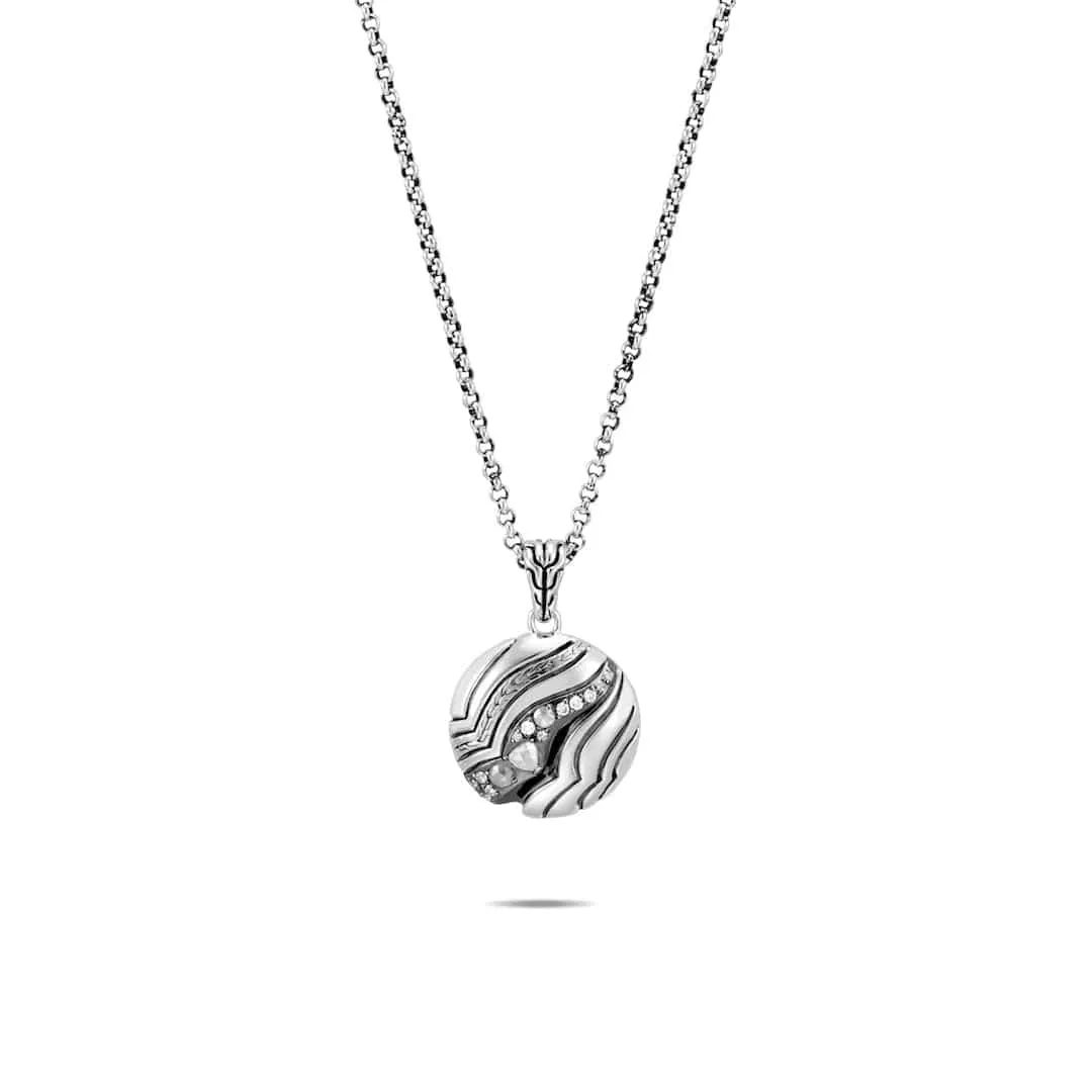 John Hardy Silver and Diamond Lahar Pendant Necklace