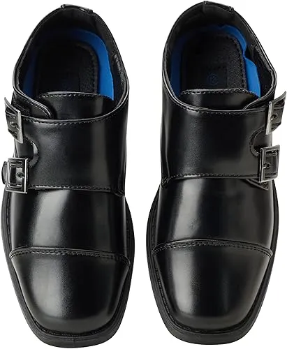 Josmo Boy’s Dress Shoes – Hook and Loop Double Monk Strap Cap Toe Oxford Loafers (Toddler/Little Kid/Big Kid)
