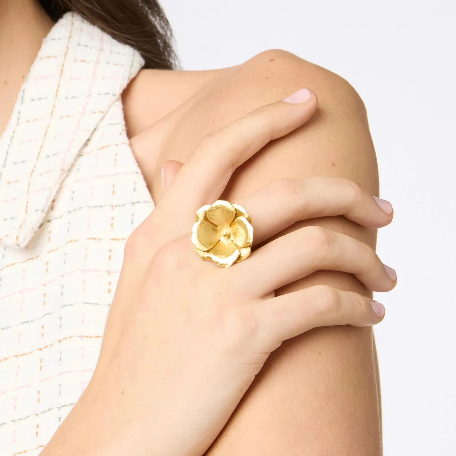 Julie Vos Bloom Statement Ring Gold