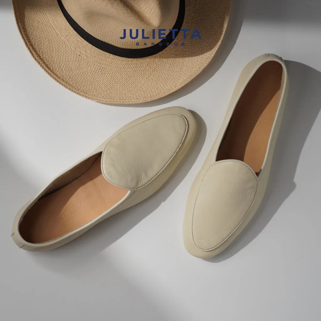 JULIETTA - Belgian Loafer Calfskin : Beige (Unlined)