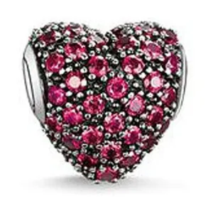 Karma Bead Red Pave Heart