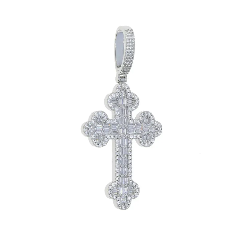 Khaleesi Iced Out Cross Pendant Necklace