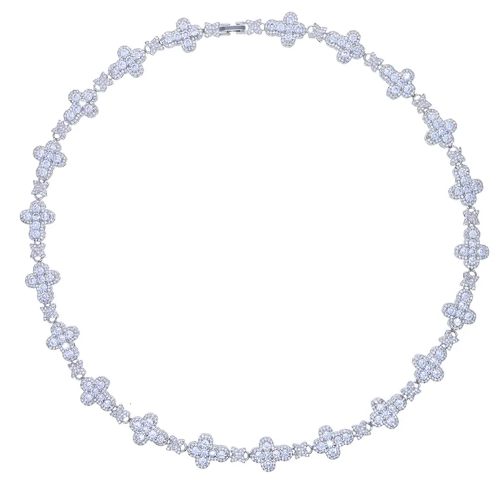 Khaleesi Iced Out Cross Pendant Necklace