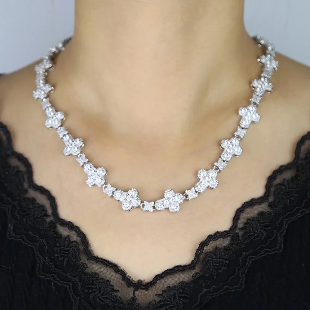 Khaleesi Iced Out Cross Pendant Necklace