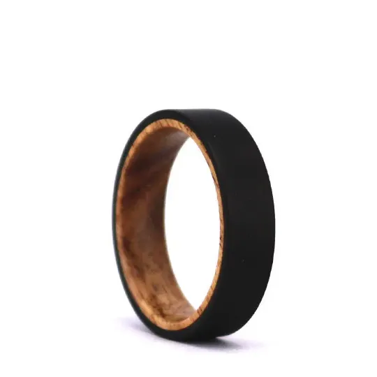 Koa Wood Titanium Men's Wedding Band 6MM
