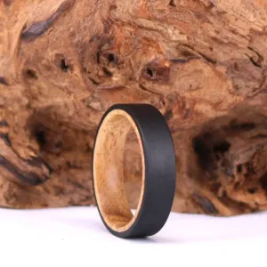 Koa Wood Titanium Men's Wedding Band 6MM