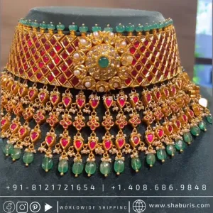 Kundan necklace antique necklace rubies emeralds bridal diamond necklace indian jewelry designs silver jewelry wedding jewelry - SHABURIS