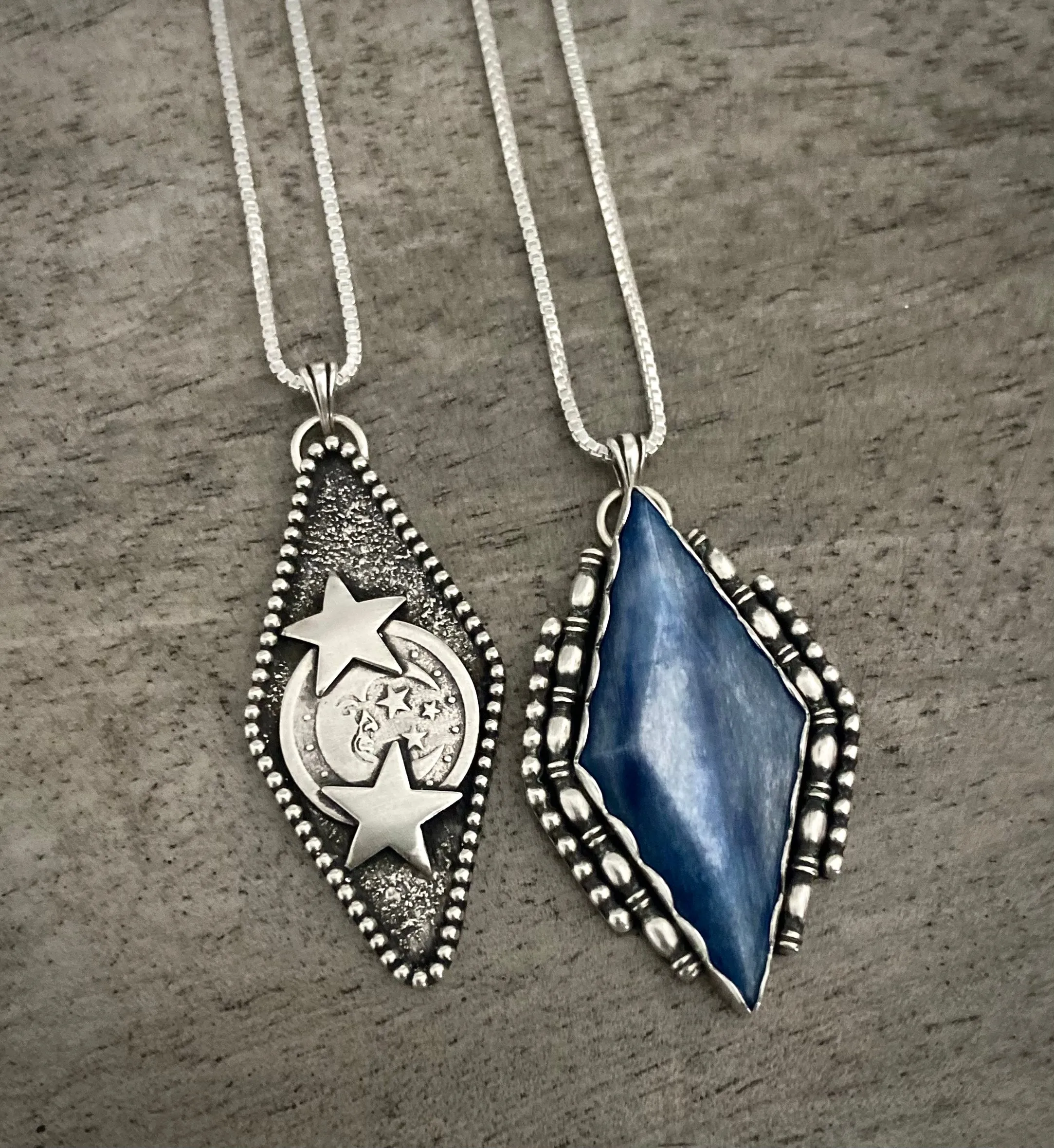 Kyanite Radiating Diamond Pendant