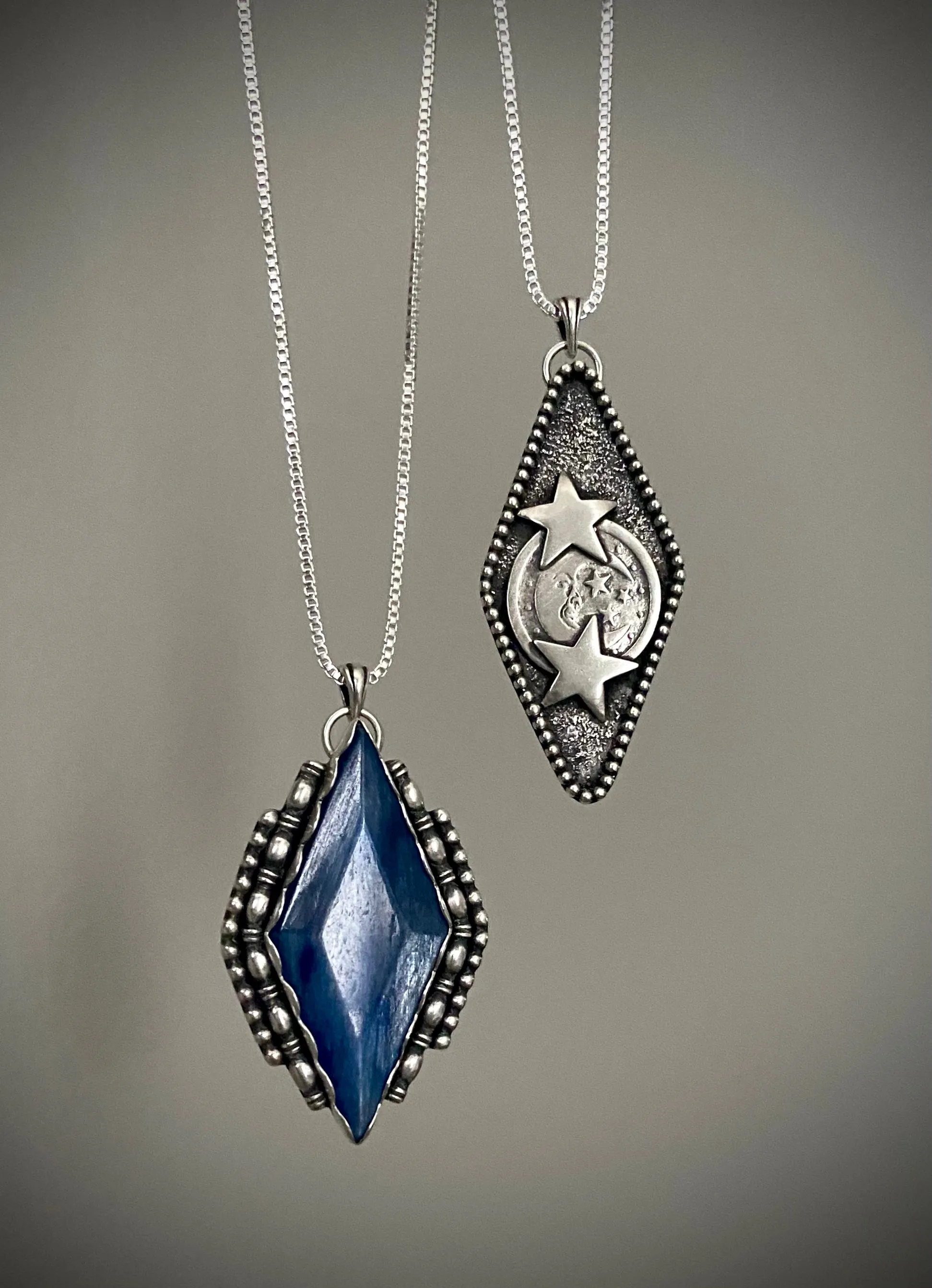 Kyanite Radiating Diamond Pendant