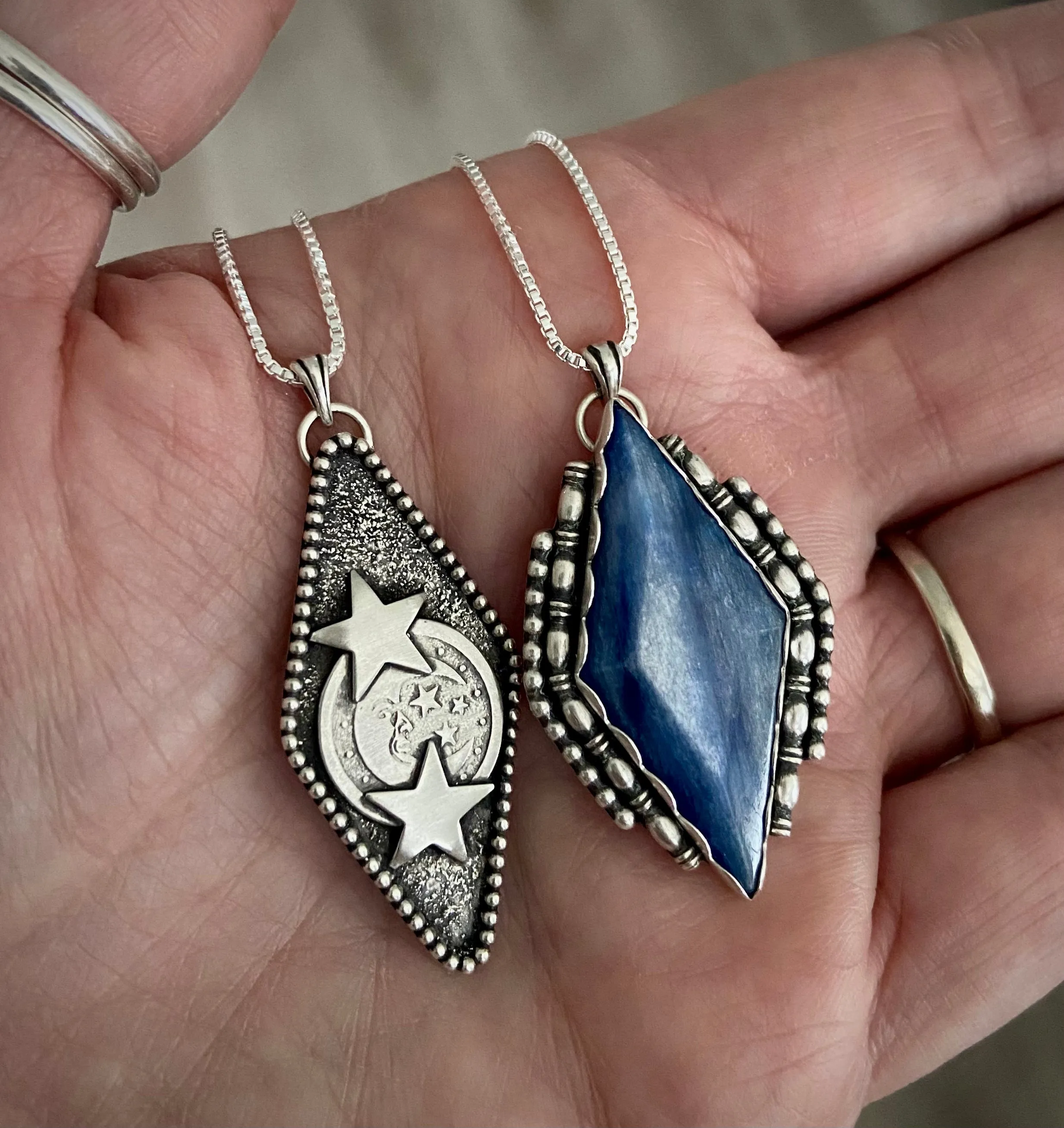 Kyanite Radiating Diamond Pendant