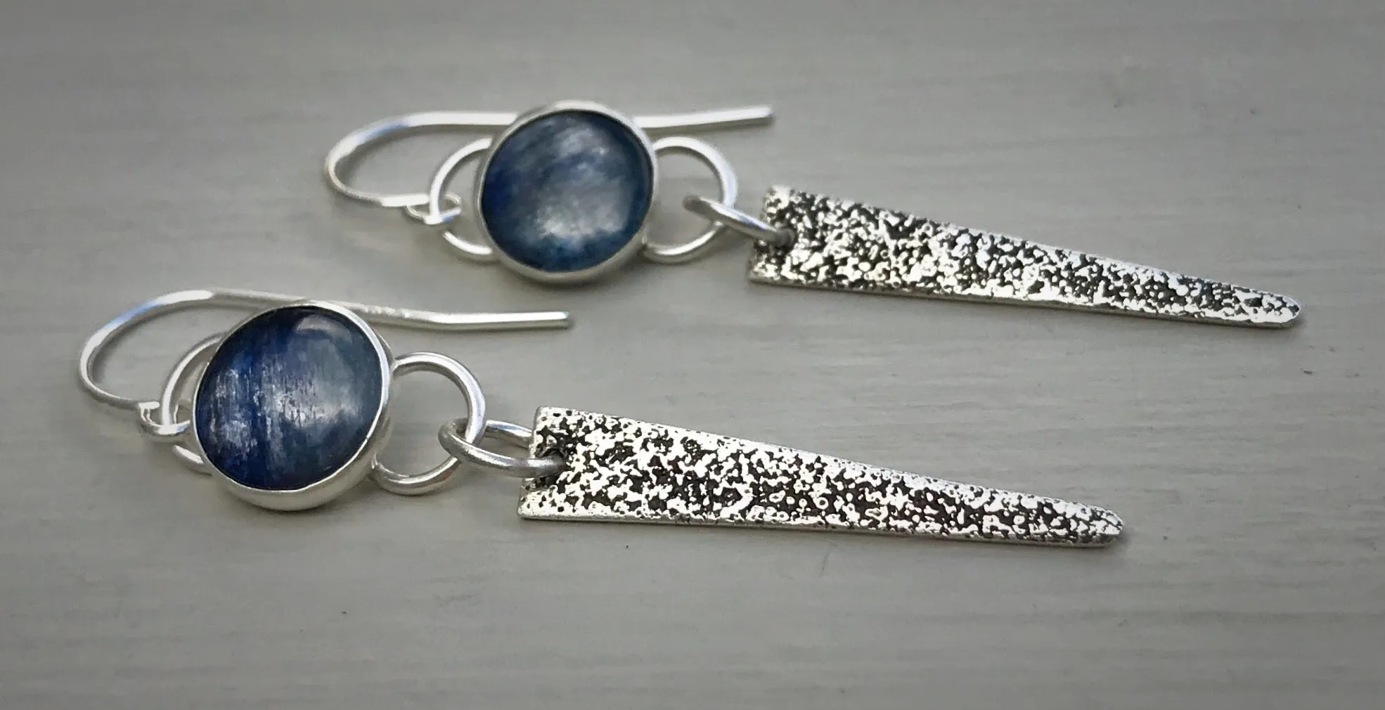 Kyanite Triangle Earrings