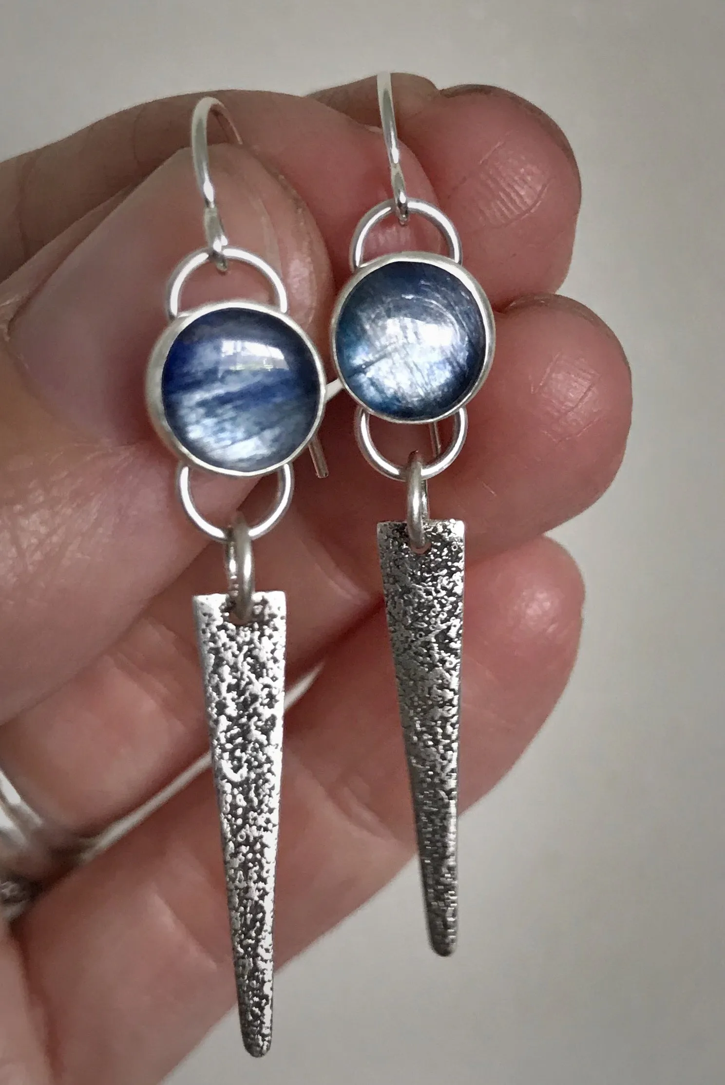 Kyanite Triangle Earrings